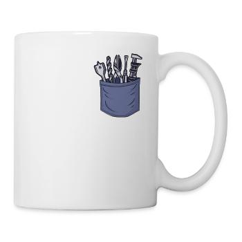 Carpenter Chest Pocket Carpenter Wood Mechanic - Mug - white - Right