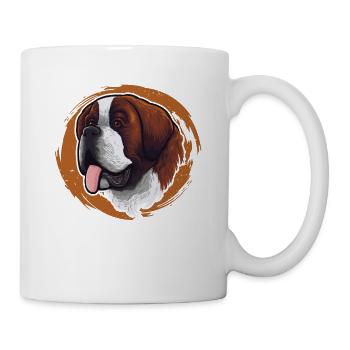Rüde Vierbeiner Wauwau Hundebesitzer Bernhardiner - Tasse - Weiß - Rechts
