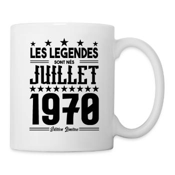 cadeau d'anniversaire Juillet 1970. Cadeau juillet - Mug blanc - blanc - Droite