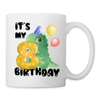 C’est mon anniversaire, 8ème anniversaire, joyeux anniversaire - Mug blanc - blanc - Droite