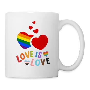 Love Is Love Rainbow Hearts Pride - Mug - white - Right