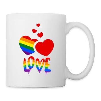 Love Rainbow Hearts Pride - Mug blanc - blanc - Droite