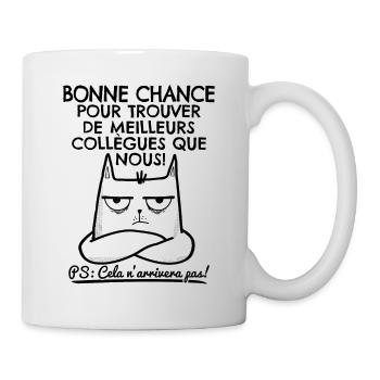 Cadeau départ collègue de travail humour Femme - Mug blanc - blanc - Droite