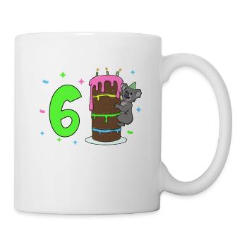 Mit Koala - Kinder Geburtstag 6 Jahre - Tasse - Weiß - Rechts