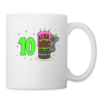 Mit Koala - Kinder Geburtstag 10 Jahre - Tasse - Weiß - Rechts
