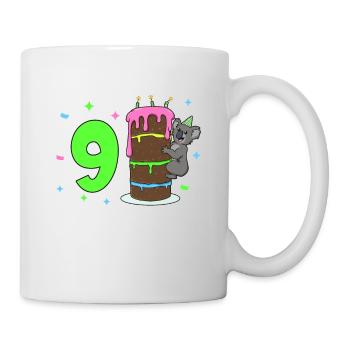 Mit Koala - Kinder Geburtstag 9 Jahre - Tasse - Weiß - Rechts