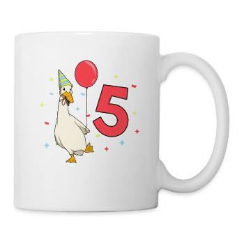 With Running Duck - Children's Birthday 5 Years - Mug - white - Right