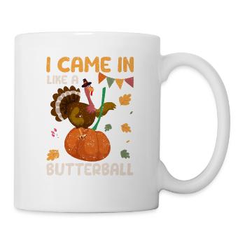 Je suis entré comme une boule de beurre Drôle merci - Mug blanc - blanc - Droite