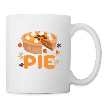 Ici pour le gâteau Bonne citrouille de Thanksgiving - Mug blanc - blanc - Droite