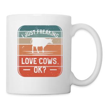 Je viens de flipper Love Cows Ok Cow Lover - Mug blanc - blanc - Droite