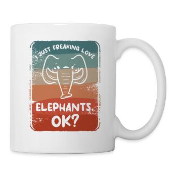 Ich verdammt liebe Elefanten ok Elefantenliebhaber - Tasse - Weiß - Rechts