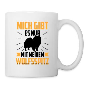 Nur mit meinem Wolfsspitz Deutscher Keeshond - Tasse - Weiß - Rechts