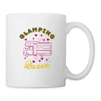 Glamping Queen, Camper en rose, camping, été - Mug blanc - blanc - Droite