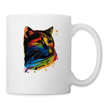 Rainbow Flag Gay Pride LGBTQ Katzen süße Katze - Tasse - Weiß - Rechts