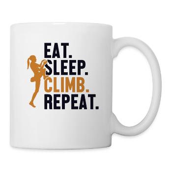 Manger, dormir, grimper, répéter, bloc, escalade de vitesse - Mug blanc - blanc - Droite