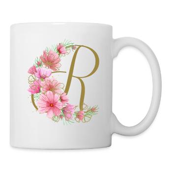Flower tendril with letter R - Mug - white - Right