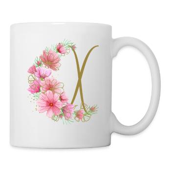 Flower tendril with letter X - Mug - white - Right