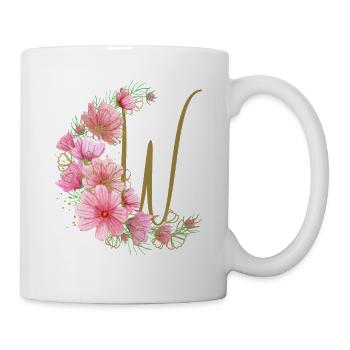 Flower tendril with letter W - Mug - white - Right