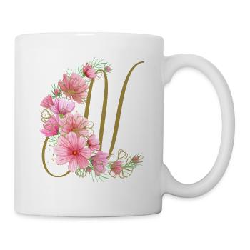 Flower tendril with letter N - Mug - white - Right