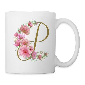 Flower tendril with letter P - Mug - white - Right