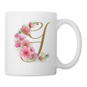 Flower tendril with letter G - Mug - white - Right