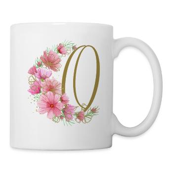 Flower tendril with letter O - Mug - white - Right