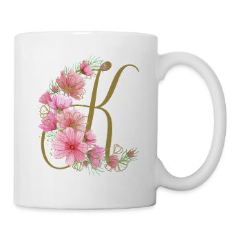 Flower tendril with letter K - Mug - white - Right