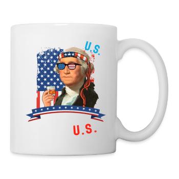 They Hate Us Cuz They Ain't Us USA American Flag - Mug - white - Right