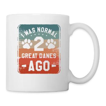 Ich war normal vor 2 Deutschen Doggen Liebhaber der Deutschen Dogge - Tasse - Weiß - Rechts