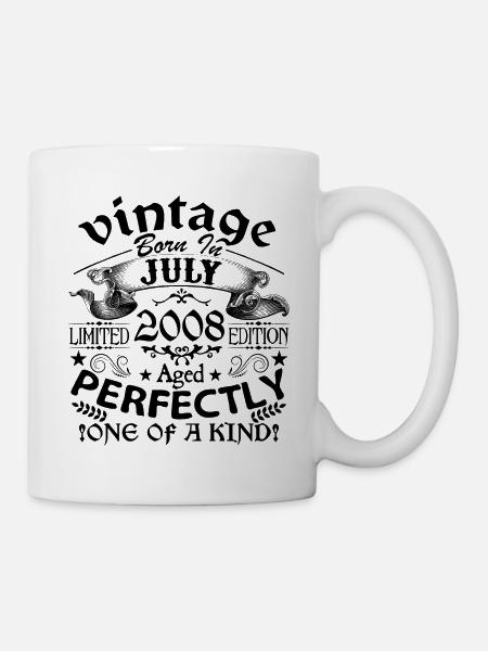 Juillet 2008 | Vintage 2008 | né en Juillet - Mug blanc - blanc