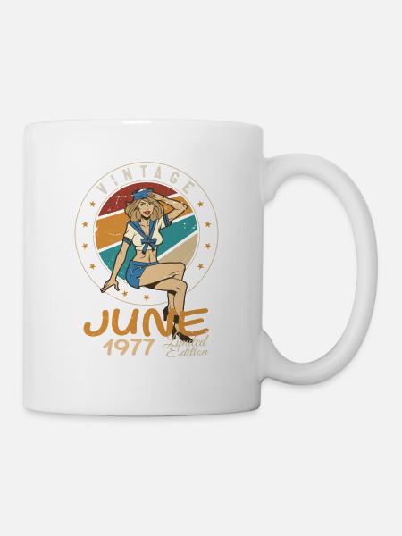 Millésime 1977 - Né en Juin 1977 - Mug blanc - blanc