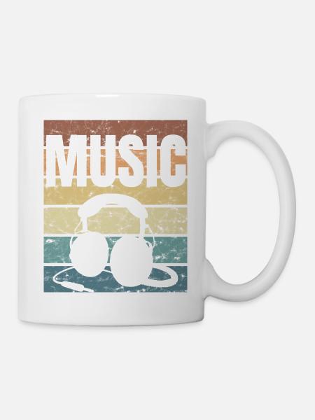 Musik Retro Crunge Notenschlüssel Musiker Liebe - Kop/krus - hvid