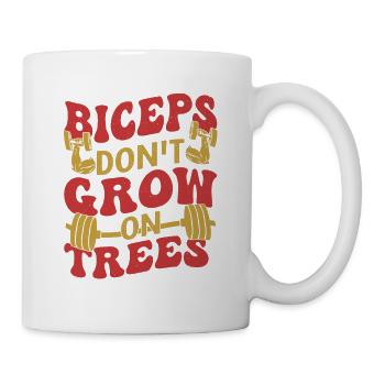 Biceps don't Grow On Trees Weight Lifting Workout - Mug - white - Right