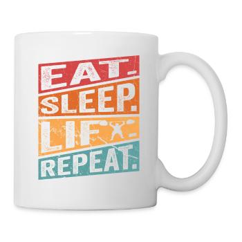 Eat. Sleep. Lift. Repeat. Workout Training Weight - Mug - white - Right