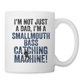 Papa Fängt - Schwarzbarschangeln - Tasse - Weiß - Rechts