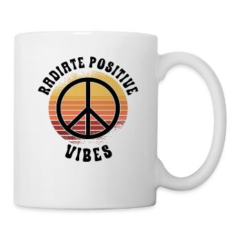 Hippie Peace Sign Peace Flowers Flower Child - Mug - white - Right