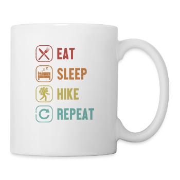 Eat Sleep Hike Repeat Hiking Trekking Mountain Hiking - Mug - white - Right