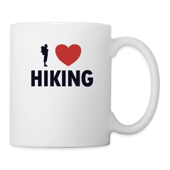 I love Hiking Hiking Trekking Bergwandern - Tasse - Weiß - Rechts