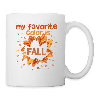 Meine Lieblingsfarbe ist Herbst Liebhaber lustig - Tasse - Weiß - Rechts