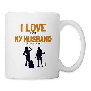 I love my Husband Hiking Trekking Mountain Hiking - Mug - white - Right