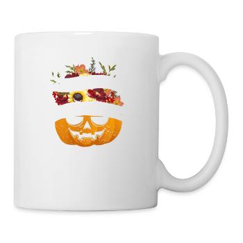 Irgendwie süß Irgendwie gruselig Blume Kürbis - Tasse - Weiß - Rechts