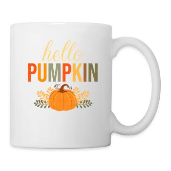 Hallo Kürbisgewürz Niedlicher Herbst Herbst - Tasse - Weiß - Rechts