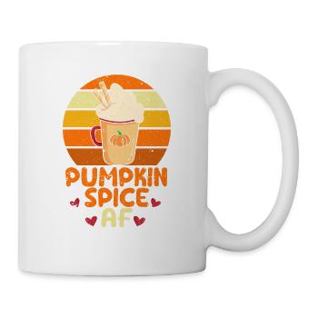 Pumpkin Spice AF Retro Herbst Herbst Kaffee Thanks - Tasse - Weiß - Rechts