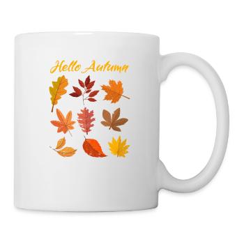 Hallo Herbst Blätter Saison Thanksgiving Herbst - Tasse - Weiß - Rechts