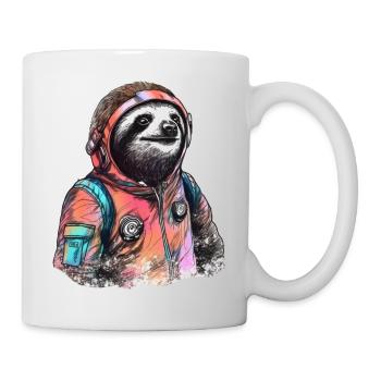 Space Sloth Vintage Drawing - Mug - white - Right