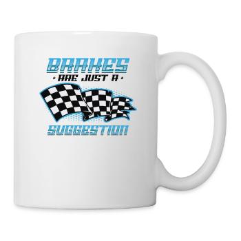 Brakes are just a suggestion, Racing Checkered - Mug - white - Right