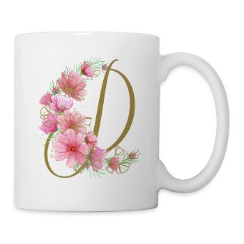 Flower tendril with letter D - Mug - white - Right