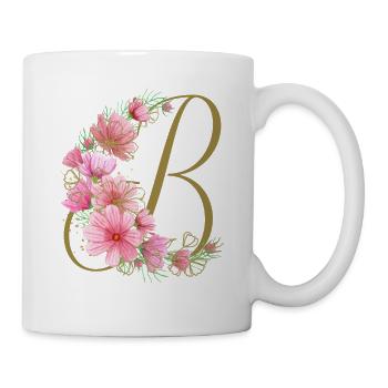 vrille florale avec la lettre B - Mug blanc - blanc - Droite