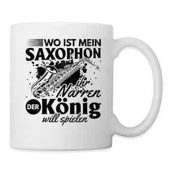 Where Is My Saxophone You Fools The King Wants To - Tasse - Weiß - Rechts
