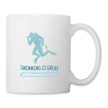 La natation est une excellente conception de plongeur rétro présente - Mug blanc - blanc - Droite